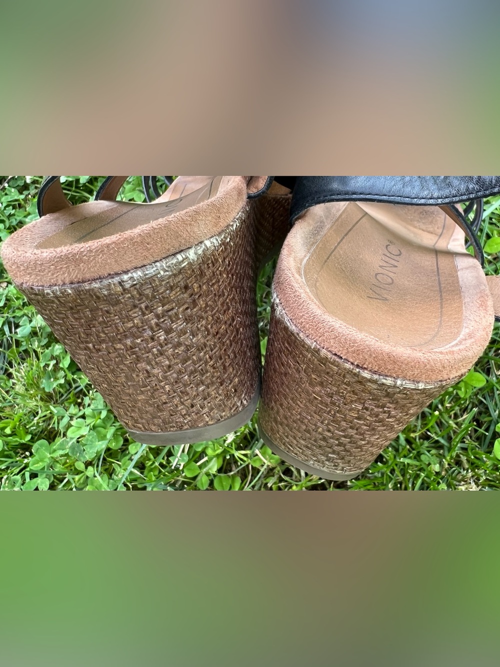 Vionic Clarisa Raffia Black Wedge Sandals Women's Size US 9.5 - Picture 8 of 15